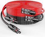 rich solar 100 ft red + black solar panel extension cable with connectors