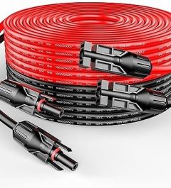 rich solar 100 ft red + black solar panel extension cable with connectors