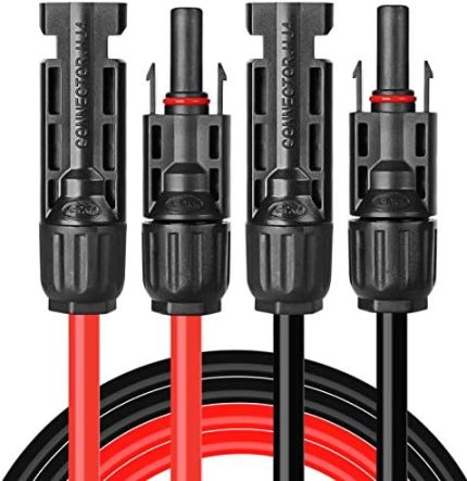 beidelt 10 feet 10awg solar extension cable set with extra connectors