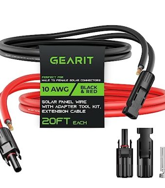 gearit 10awg solar extension cable with male to female connectors