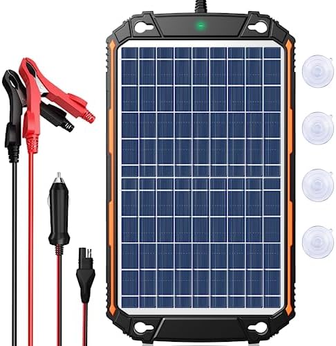 gropow portable 12v solar panel charger for car