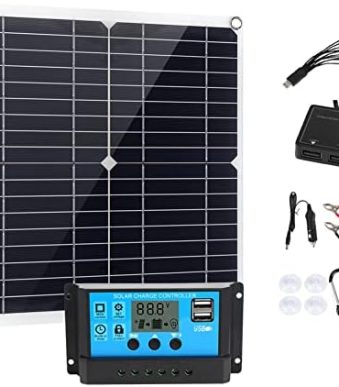 bitinbi 200w solar panel kit with usb outputs and charge controller