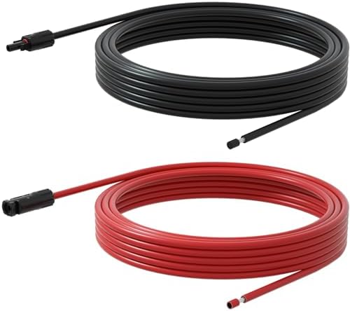 eco-worthy 20ft solar panel extension cable with connectors (red/black)