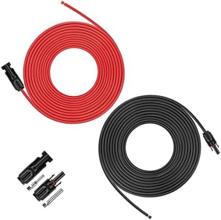 igreely 30 ft 10awg solar panel extension cable set