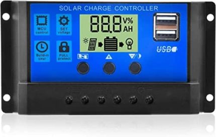 diymore 30a solar charge controller with lcd display and usb
