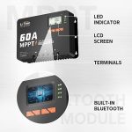 litime 60 amp mppt solar charge controller with bluetooth and lcd display