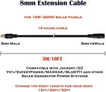 igreely 10ft 8mm extension cable for solar generators