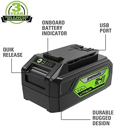 Sunrise Greenworks 24V 4.0Ah USB Battery Starter Kit with Charger