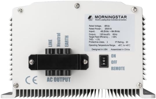 morningstar suresine 1000w off-grid solar inverter with hard-wired outlet