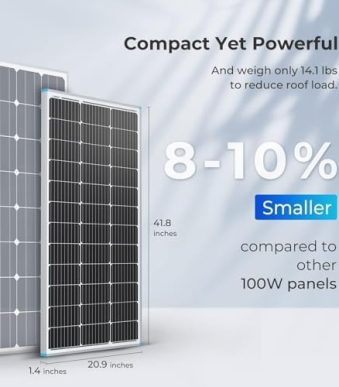 renogy 100w solar panels 2-pack for off-grid applications