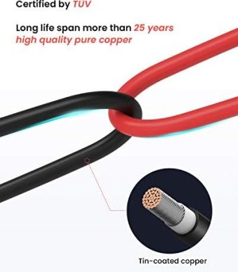 bougerv 20ft 10awg solar extension cable with connectors