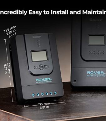 renogy 40a mppt solar charge controller with adjustable lcd display
