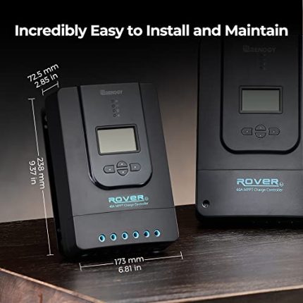 renogy 40a mppt solar charge controller with adjustable lcd display