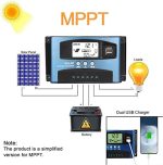 senyar mppt solar charge controller with dual usb and lcd display