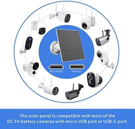 vamtyk 5w usb solar panel for rechargeable battery security camera