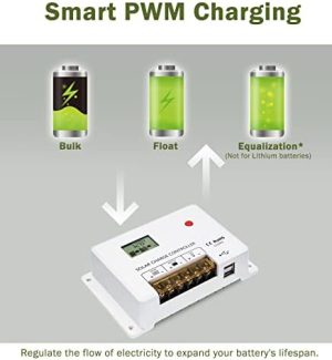 hqst 30a solar charge controller with lcd display and dual usb ports
