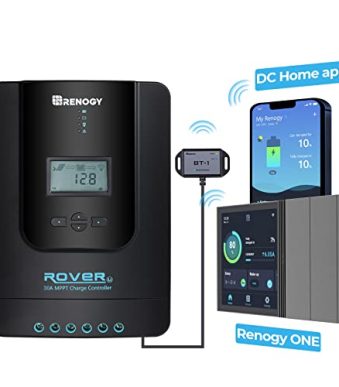 renogy rover 30a mppt solar charge controller with lcd display