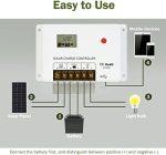 hqst 30a solar charge controller with lcd display and dual usb ports
