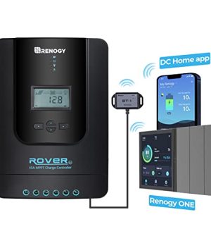 renogy 40a mppt solar charge controller with adjustable lcd display