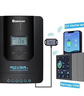 renogy 40a mppt solar charge controller with adjustable lcd display