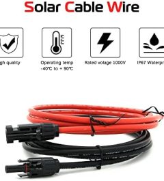 15 Feet Black and Red Solar Panel Extension Cable