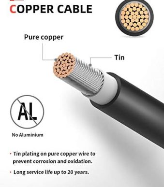 bougerv 20ft 10awg solar extension cable with connectors