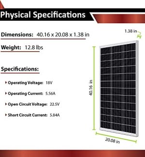 expertpower 100w solar power kit with battery and charge controller