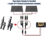 rewrite this title jjn solar branch connectors 2 to 1 solar connector waterproof solar y connector for parallel connection between solar panels fmm+mff(1 pair) summary 7-10 words