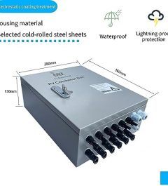 gx electrical 6-string solar combiner box with 80a circuit breakers