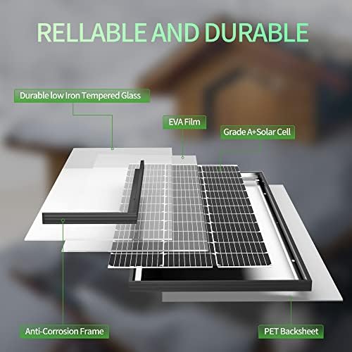 JJN 200W Solar Panel Kit with Charge Controller for Off-Grid Systems