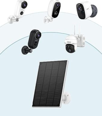 zumimall solar panel with 10ft usb cable for outdoor security camera