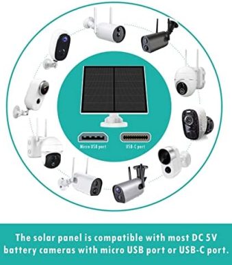 everexceed 2 pack 5w usb solar panels for rechargeable cameras