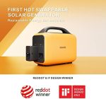 portable runhood solar generator with 4 hot swappable batteries