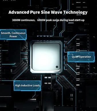 Renogy 3000W Inverter: 12V DC to 120V AC Converter with USB Port