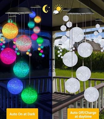 toodour color changing solar wind chime for outdoor decoration and gifting