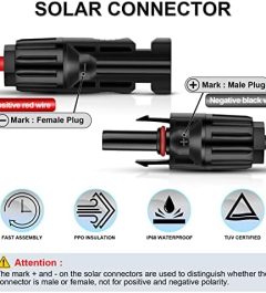 igreely 6ft black + 6ft red solar panel extension cable