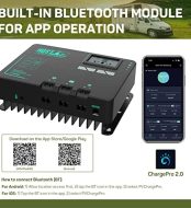 hqst 40a mppt solar charge controller with bluetooth lcd display