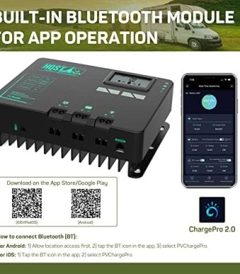 hqst 40a mppt solar charge controller with bluetooth lcd display