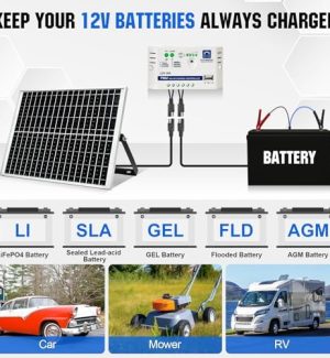 eco-worthy 25w 12v off-grid solar panel kit for car rv marine boat
