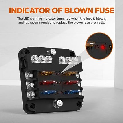 litime 6-way waterproof led fuse box for vehicles
