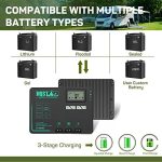 hqst 40a mppt solar charge controller with bluetooth lcd display