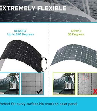 renogy flexible 175w solar panel for off-grid charging on uneven surfaces