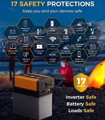 ampeak 2000w power inverter with 17 protections for truck