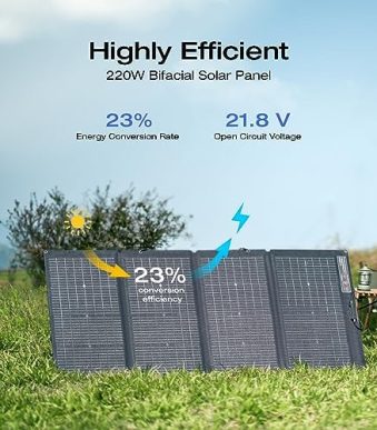 ef ecoflow bifacial foldable solar panel with adjustable kickstand