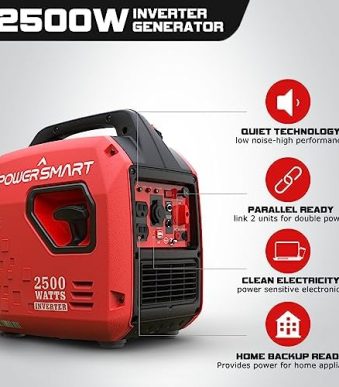 2500W PowerSmart Gas Inverter Generator: Portable Efficiency