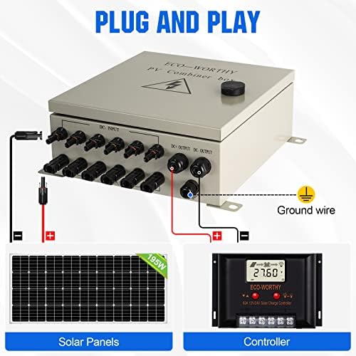 ECO-WORTHY PV Combiner Box with Circuit Breakers for Solar Panels