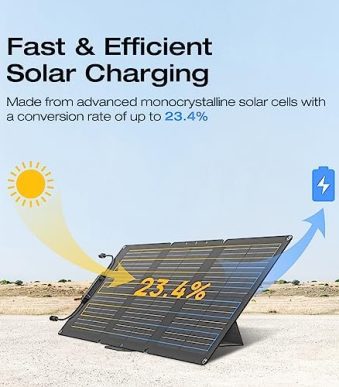 ef ecoflow portable and lightweight 60w solar panel for power stations