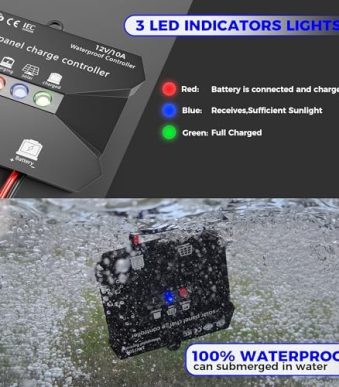 voltset 20w solar battery trickle charger maintainer