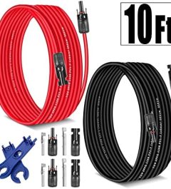 AAKL 10Ft 10Awg Solar Extension Cable for PV Systems
