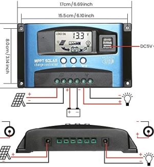 SUNYIMA 100A MPPT Solar Charge Controller with LCD Display